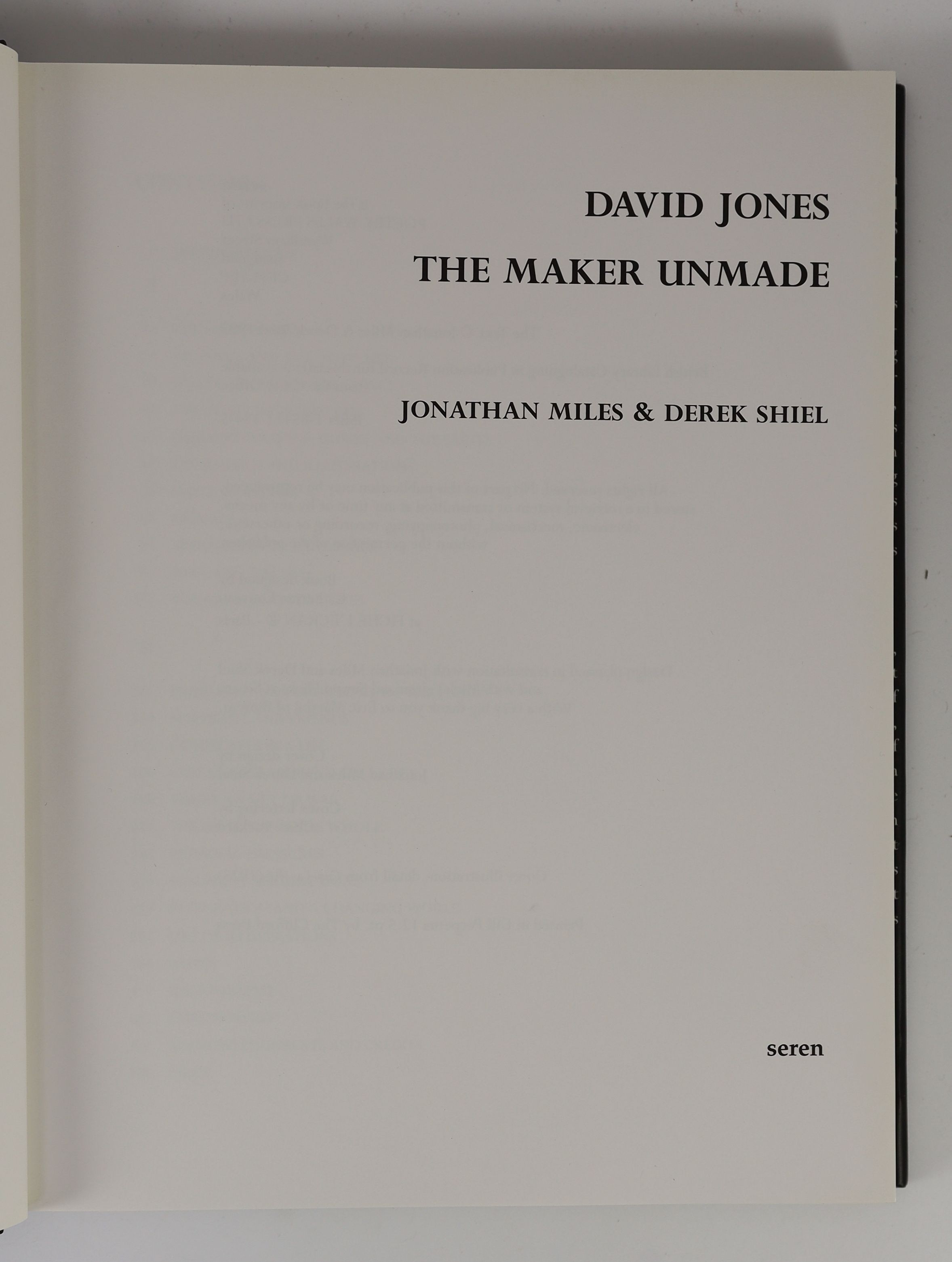 Jones, David - Wedding Poems. 1st ed. complete with numerous text illustrations. Publishers cloth with gilt letters direct on spine and original decorative d/j. 8vo. Enitharmon Press, London, 2002; Jones, David [and] Hyn